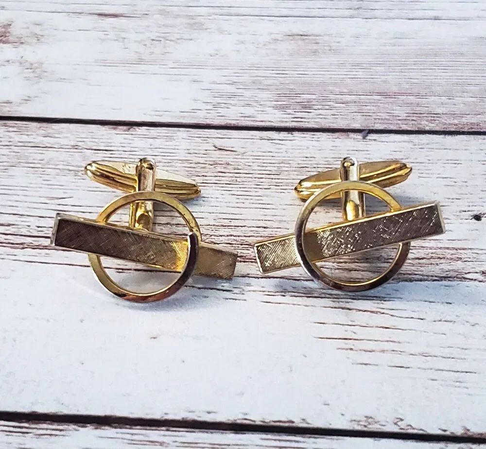 Vintage Cufflinks - Gold Tone Fancy
